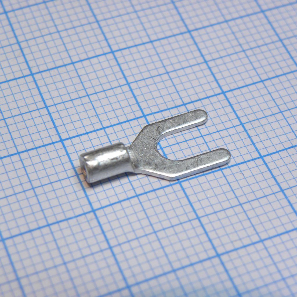 GSNB 1.25-4L - наконечник кабельный вилочный без изоляции d=4.3мм, сеч. пров.0.5-1.5мм2