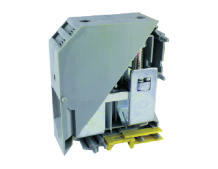 Проходная клемма UKHV-240 - Проходная клемма, тип фиксации провода: винтовой, номинальное сечение: 240 мм кв., 415A, 1000V, ширина: 37,6 мм, цвет: серый, тип монтажа: DIN 35