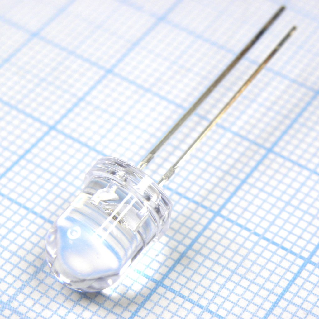 FYL-8013UBC1B - Светодиод 8мм/синий/470нм/6000мкд/прозрачный/20°