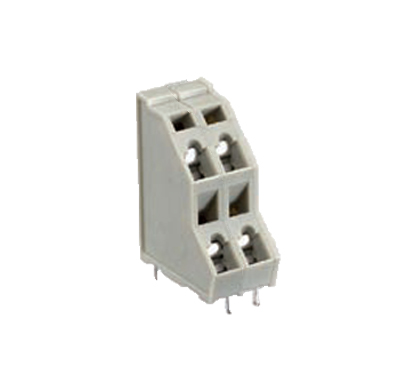 Клемма Wiecon 8291 EFK / 2 / 4 OB - Клемма на печатную плату, подвод кабеля под углом 45 град., 2 этажа, 4 полюса, шаг: 5,08 мм, пружинная фиксация провода, без маркировки, 250V, 12A, цвет: серый, серия 8291 EFK OB