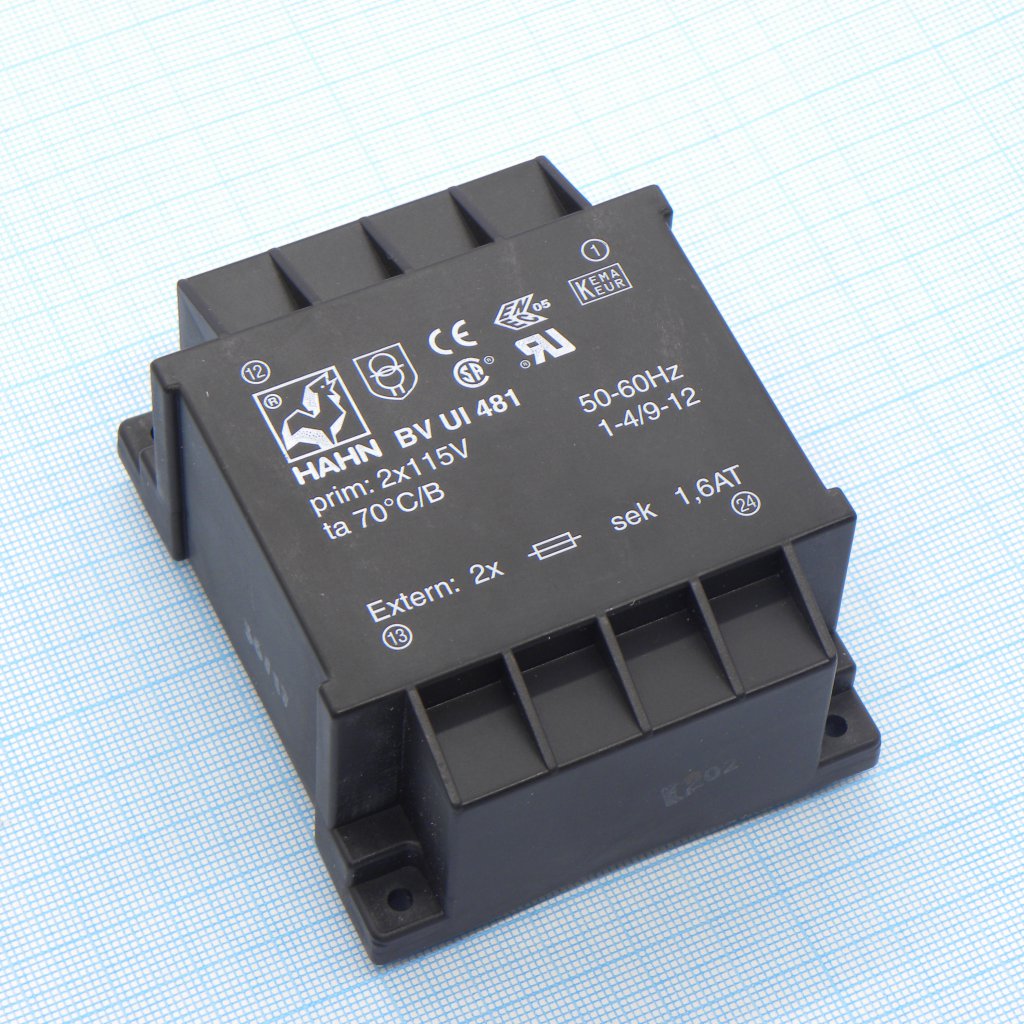 BV UI 481 0002 - Трансформатор питания 40ВА  2*115В, 2*9В, 2*2222мА 70/B (46)