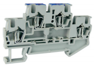 Этажная клемма UJ5-2.5/2-2/L-NE - Этажная клемма, серия E, тип фиксации провода: пружинный, номинальное сечение: 2,5 мм кв., 26A, 500V, ширина: 5,2 мм, цвет: серый, стандарт GB/T14048.1, тип монтажа: DIN 35