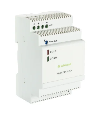 Блок питания WIPOS PB1 24-1.5 - Источник питания, однофазный, 24 V / 1,5 A, 36 W; диапазон входных напряжений: 90 – 264 V AC, 120 – 375 V DC; габариты (мм): ширина x высота x глубина: 53 x 91 x 57; вес 0,19 кг; монтаж: на DIN рейку, температура окружающей