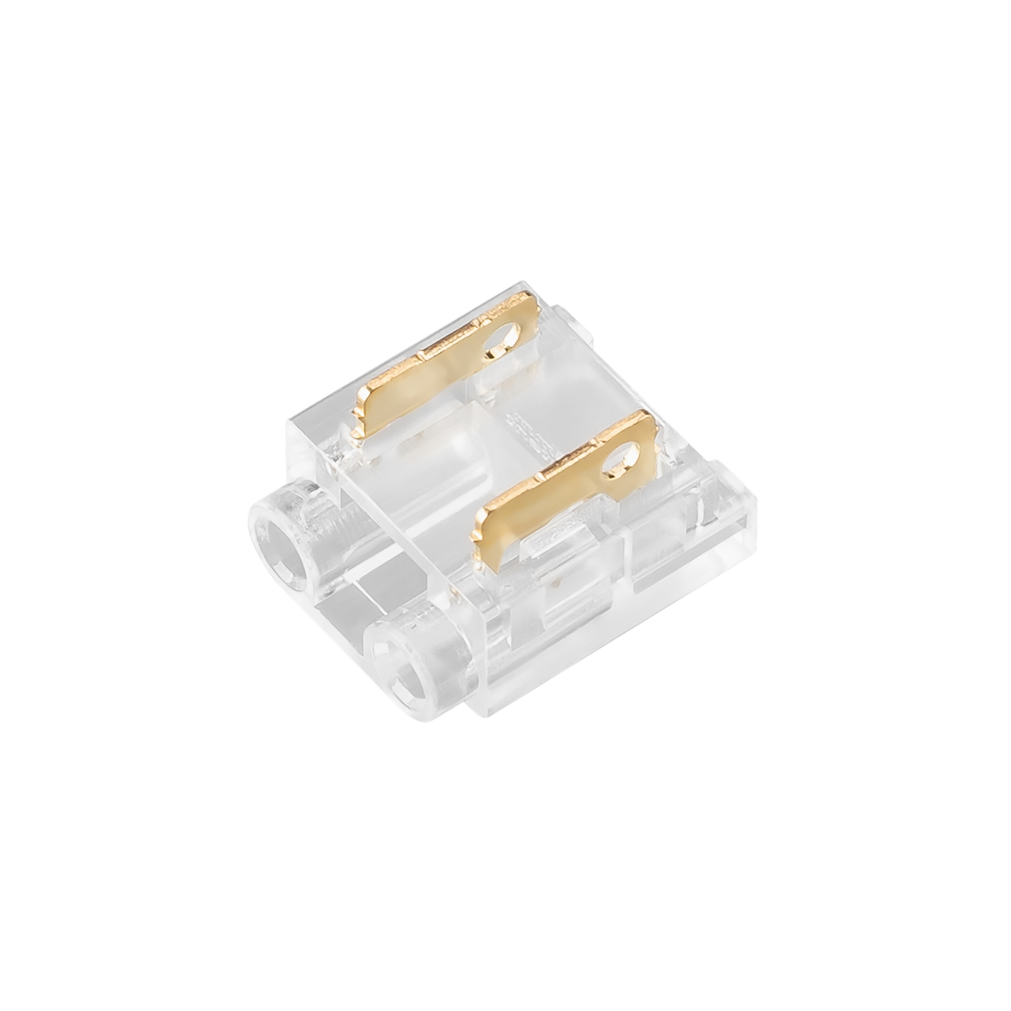 Коннектор COB-MONO-10mm-2pin-STW 046945 - Одиночный коннектор для соединения 2-х отрезков открытых светодиодных одноцветных лент COB шириной 10 мм. Материал - прозрачный пластик. Обеспечивает соединение без видимых разрывов. Максимальный допустимый ток 3 