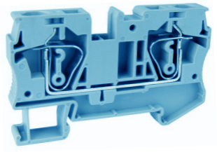 Проходная клемма UJ5-6(BU) - Проходная клемма, тип фиксации провода: пружинный, номинальное сечение: 6 мм кв., 52A, 800V, ширина: 8,2 мм, цвет: синий, тип монтажа: DIN 35