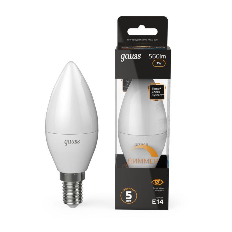 Лампа LED Candle-dim E14 7W 3000К диммируемая 1/10/100 103101107-D
