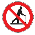 gws227417 - PIC 211 Запрещающий знак безопасности "Не кататься на погрузчике", 25 мм, 250 шт/рул, B-7541(ламинированный полиэстер)"