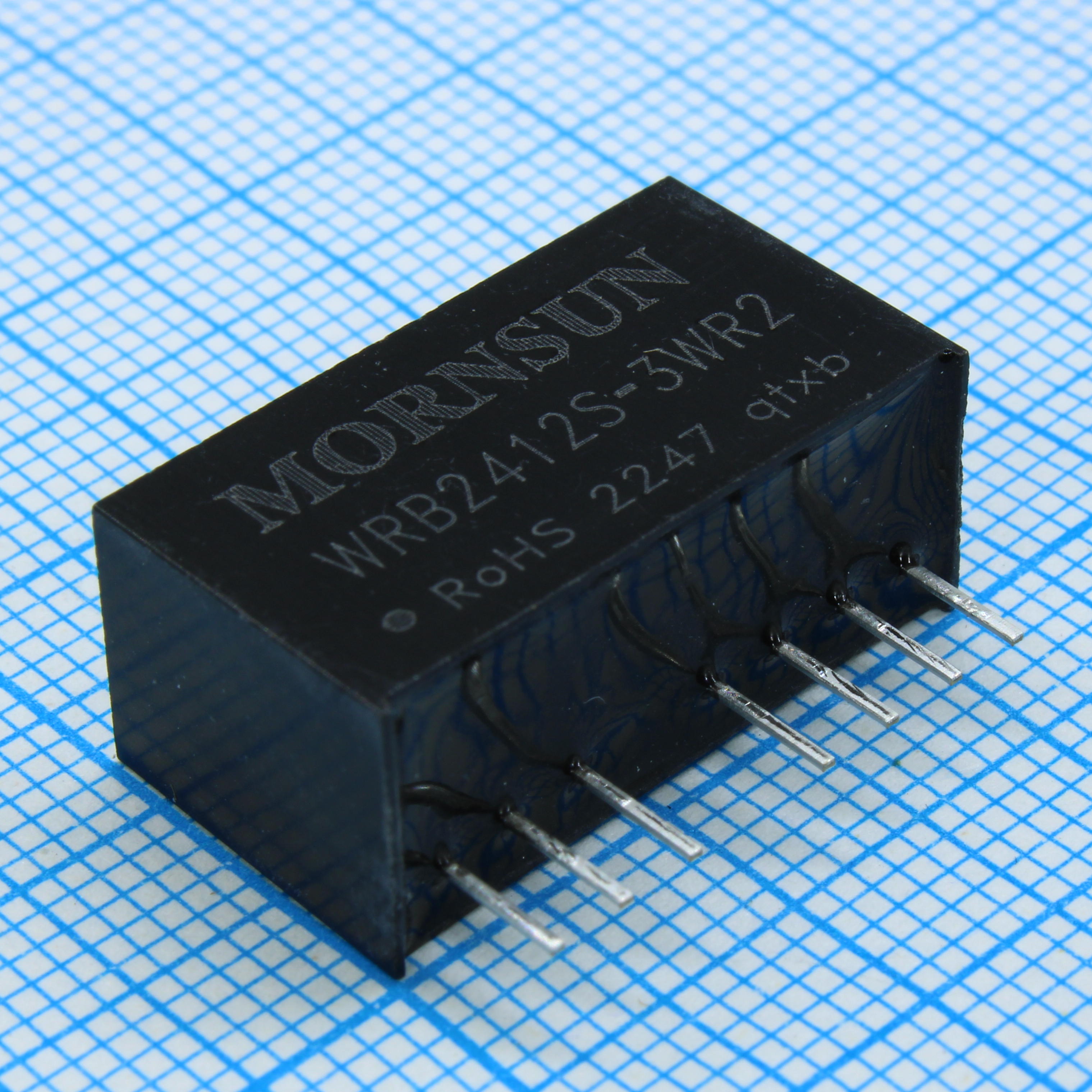 WRB2412S-3WR2 - Преобразователь DC/DC мощность, Вт: 3 вход 24(18-36)В выход 12В изоляция: 1500В, 22.0*9.5*12.0мм