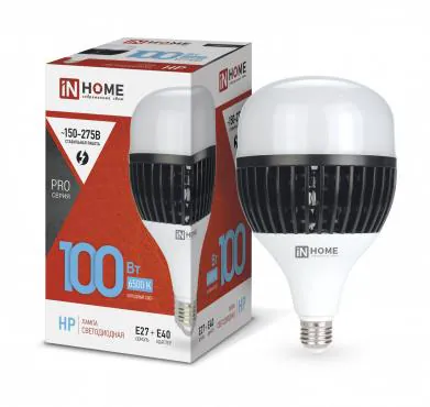 Лампа светодиодная LED-HP-PRO 100Вт грушевидная 6500К холод. бел. E27 9500лм 150-275В с адаптером E40 бел. 4690612035697