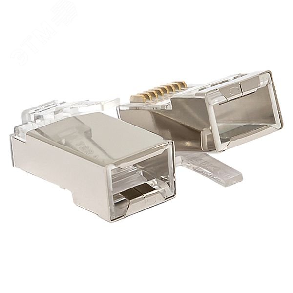 Коннектор RJ-45 TERACOM экранированный 8P8C Cat.5E универсальный (упак.20шт) TRC-PLUG-5EFTP-20