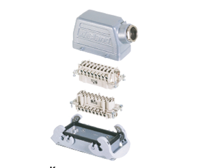 Комплект разъема 99.708.0000.6 - Комплект разъема REVOS, Size 16, вилочная+розеточкая контактные вставки, крышка M32x1,5, открытое основание, 500 V, 16 А