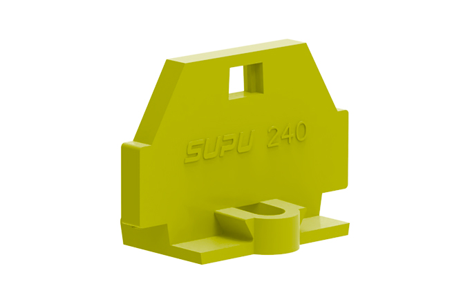 Торцевая крышка 240625 - Торцевая крышка для клемм 240…, с монтажным фланцем, цвет: желтый