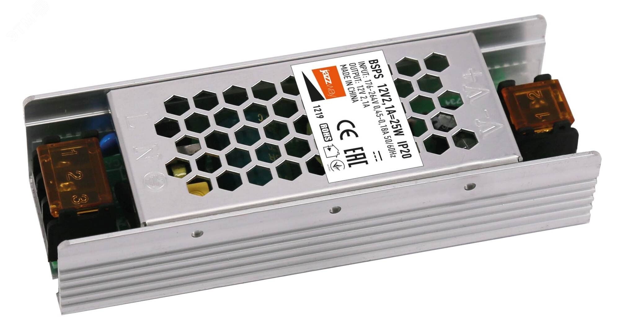 Блок питания для светодиодной ленты 25Вт 2.1А 12В IP20 BSPS метал. 3329341A