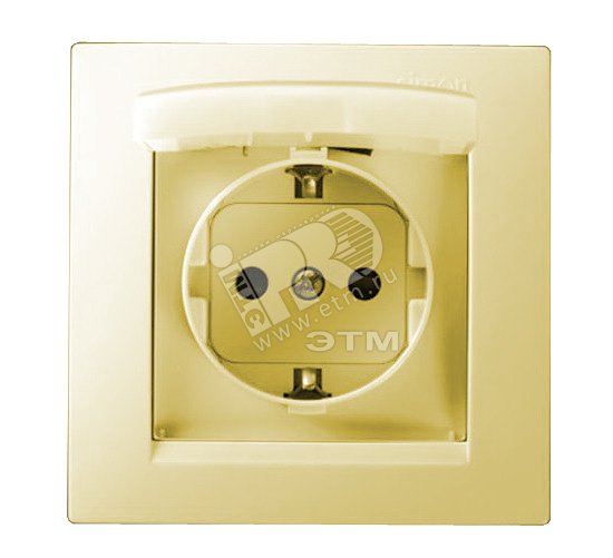 Розетка 1-м СП 5 16А IP44 250В с заземл. Schuko защ. шторки с крышкой винт. клеммы сл. кость 1590450-031