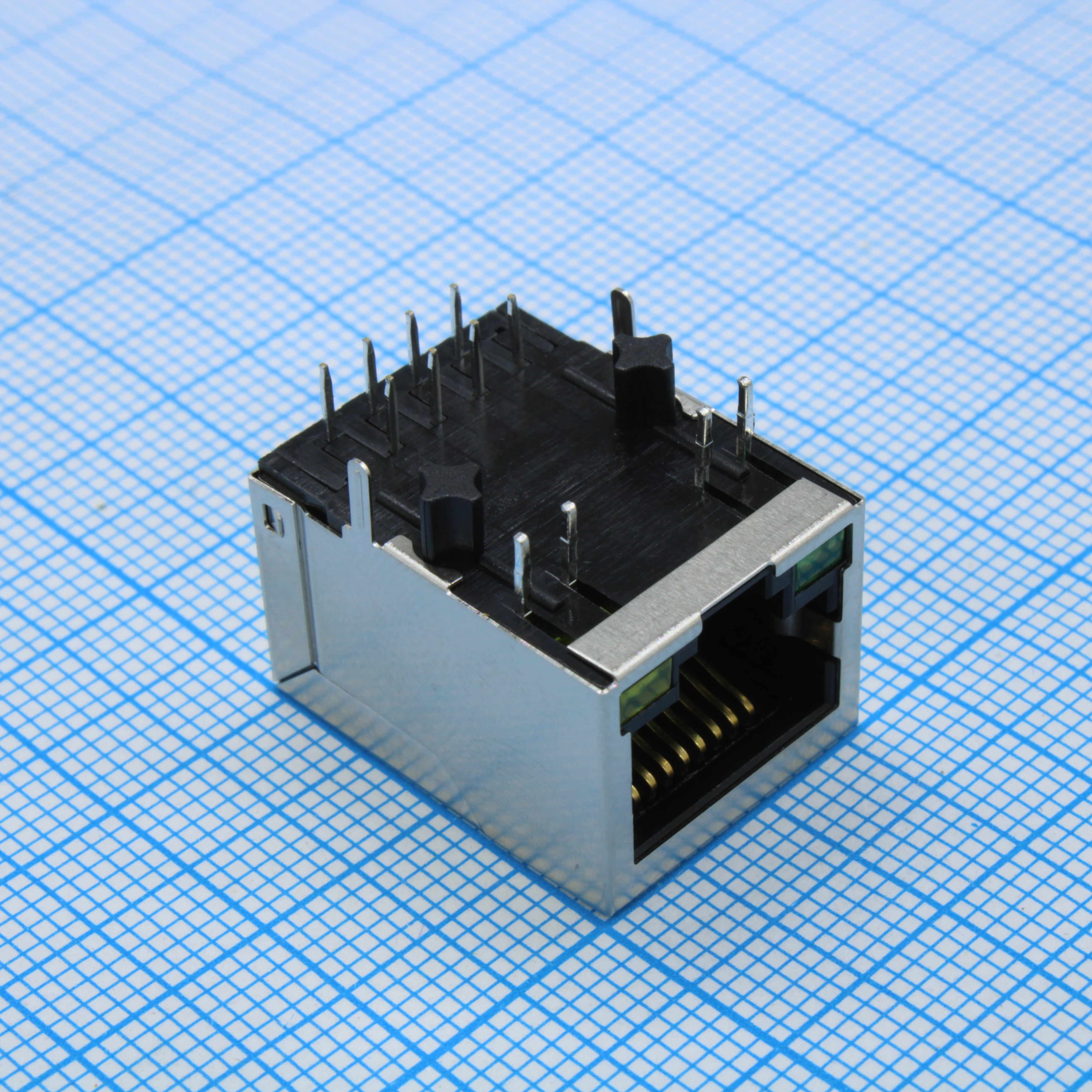 L-KLS12-TL051-1X1-G/Y-1-03 - Розетка 8P8C (RJ45) со светодиодами и трансформатором
