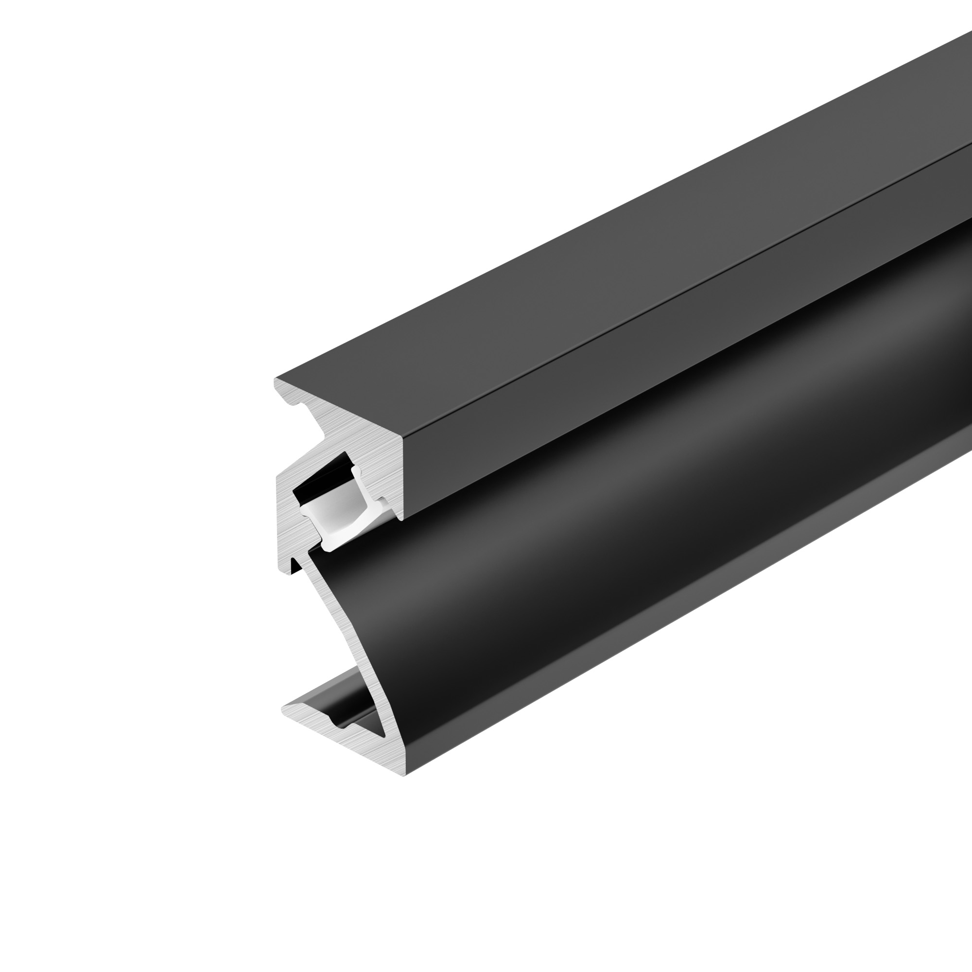 Профиль SL-BEVEL-W21-2000 ANOD BLACK 043688 - Алюминиевый анодированный накладной профиль для светодиодных лент и линеек с боковым свечением. Цвет - черный. Габаритные размеры (L?W?H): 2000x20,9x9 мм. Ширина площадки для ленты 5,4 мм. Экраны, заглушки и д