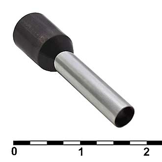 DN04012 BLACK (2.8X12MM) - Наконечник на кабель DN04012, черный, 2.8x12 мм