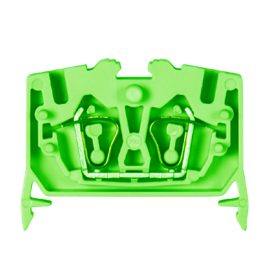 Клемма WKF 2,5/M/35 GRUN - Проходная клемма, тип фиксации провода: пружинный, номинальное сечение: 2,5 мм кв., 24А, 800V, ширина: 5 мм, цвет: зеленый, тип монтажа: DIN 35