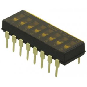 1-1825002-4 - Переключатель DIP 8 групп 0.1А 24В шаг 2.5мм монтаж в отверстие