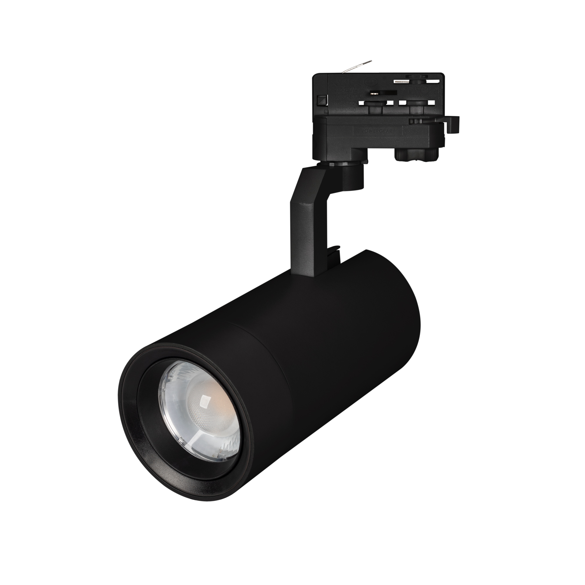 Светильник LGD-GELIOS-4TR-R95-40W Warm3000 (BK, 20-60 deg, 230V) 031232 - Светильник подвесной для треков/шин 4 провода, 40Вт. Цвет свечения БЕЛЫЙ ТЕПЛЫЙ 3000K, световой поток 3600лм, регулируемый угол 20-60°, CRI>90. Корпус круглый, металл, цвет черный, 