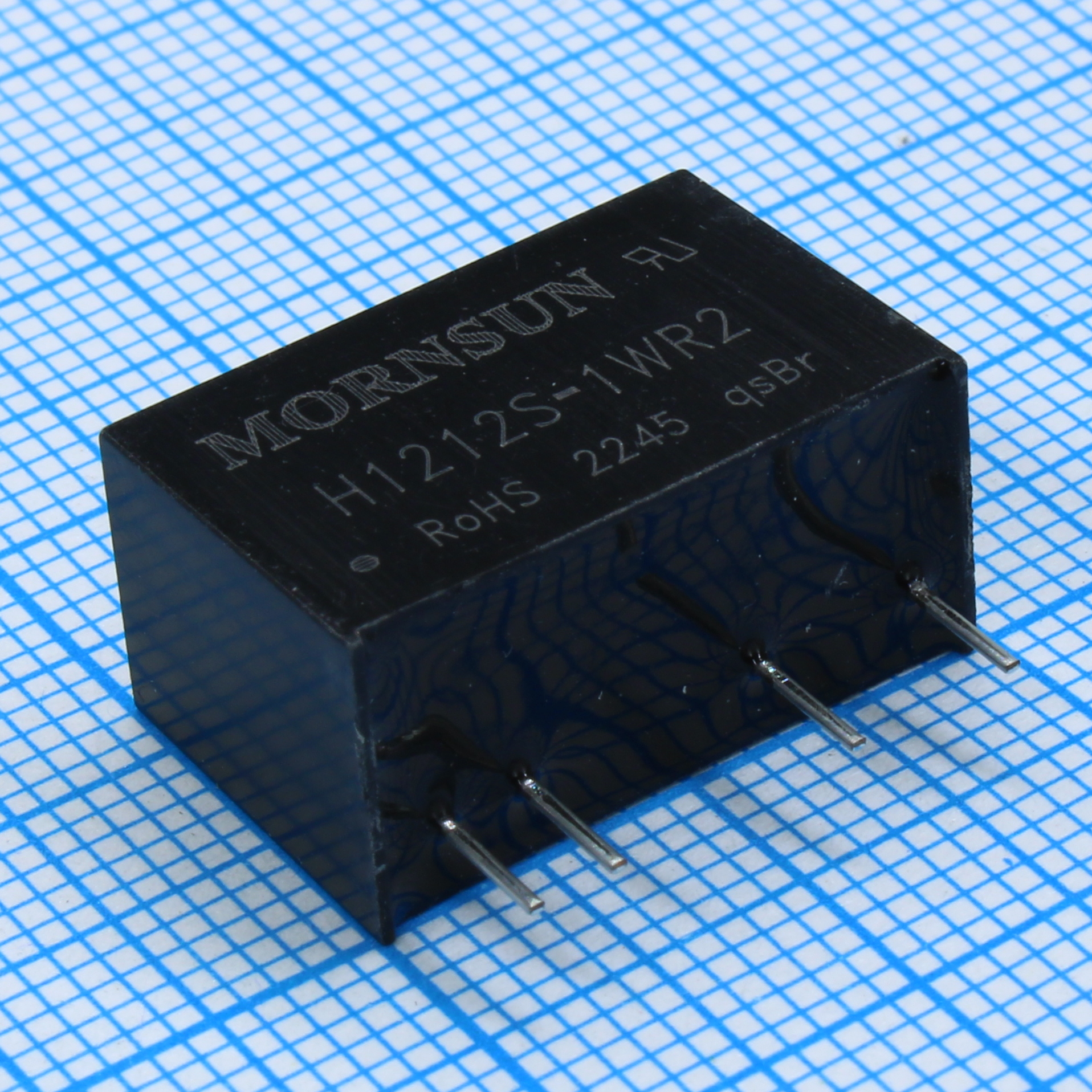 H1212S-1WR2 - Преобразователь DC/DC на печатную плату 1Вт, вход 12(10.8…13.2)В, выход 12В/84мА, изоляция 6000В DC, КПД 81% -40…+85°C