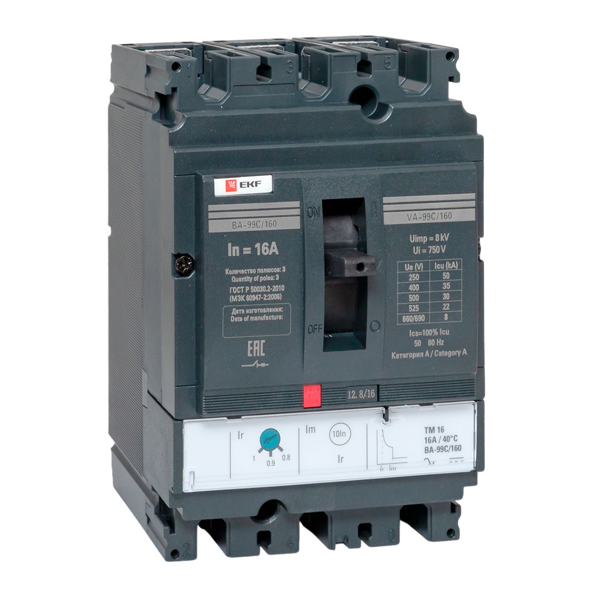 Выключатель автоматический ВА-99C (Compact NS) 160/ 16А 3P 36кА EKF PROxima(кр.1шт)