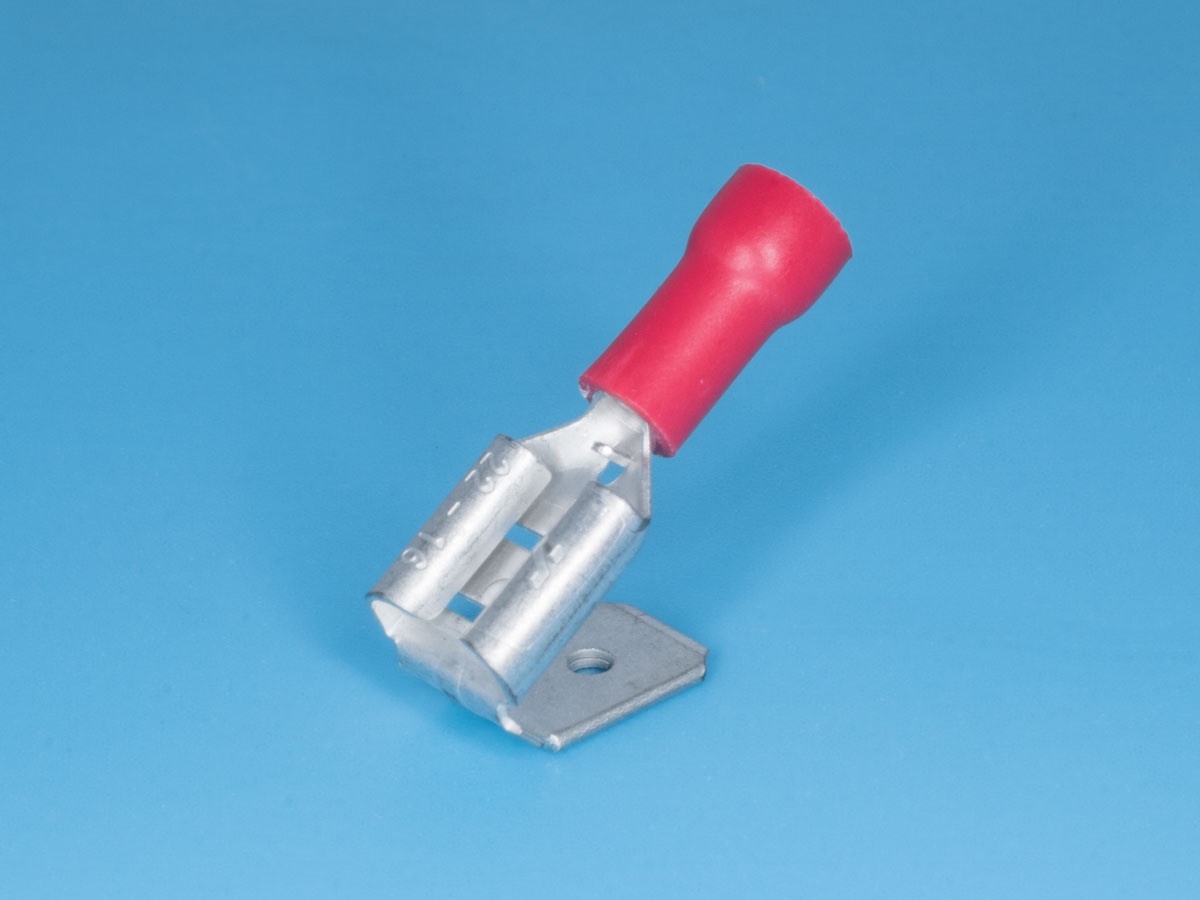 TAI-1.25MF - Клемма ножевая 6,3мм, гнездо+вилка на провод 0,25-1,5мм, изолирорванная, кратно 100шт.