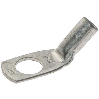 ТМЛС (45*)10-8 - Наконечник кабельный медный луженый стандарта «КВТ» кольцевой М8 с хвостовиком под 45° для опрессовки проводов сечением 10 мм2