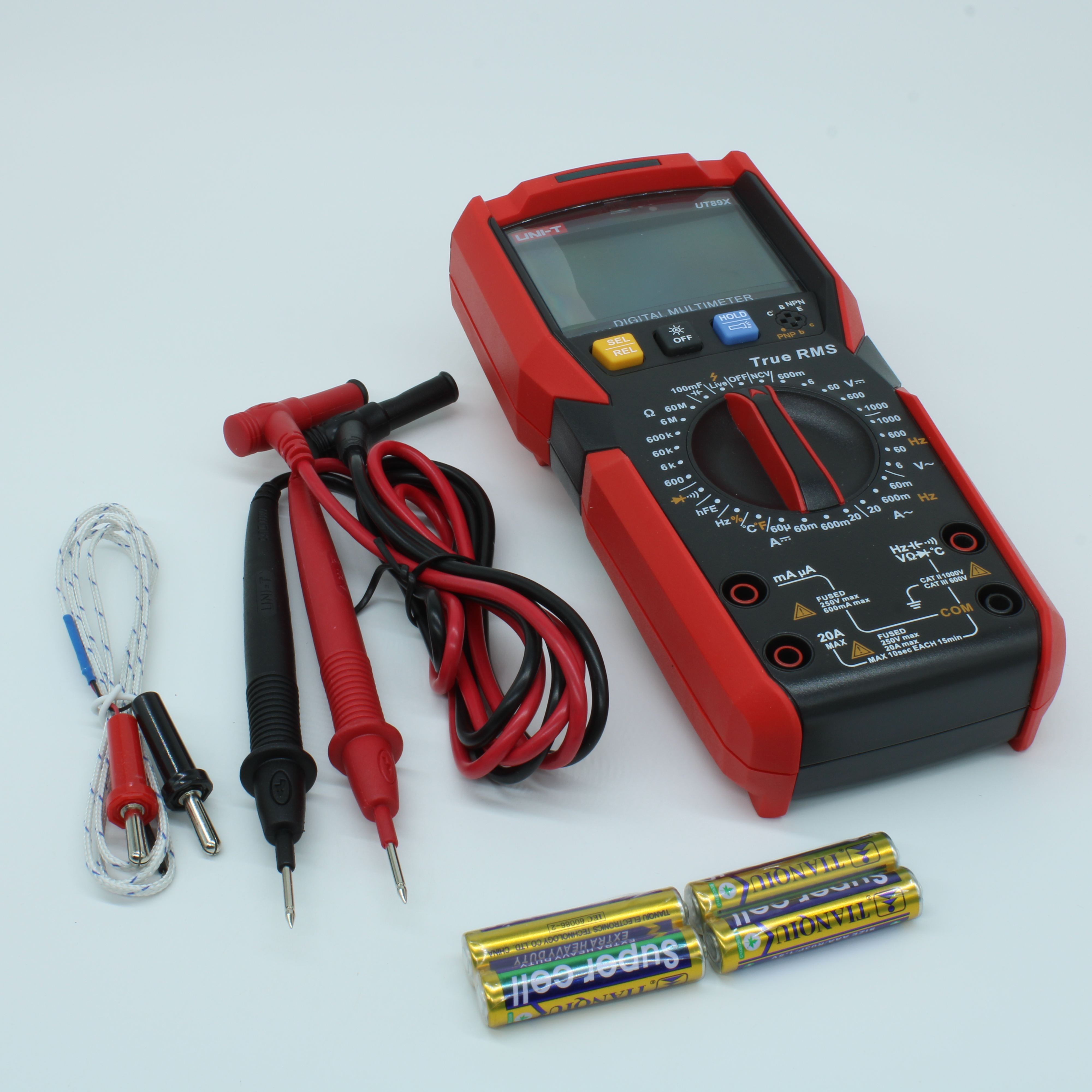 UT89X - Мультиметр универсальный цифровой с большим дисплеем и макс. показания 6000, True RMS