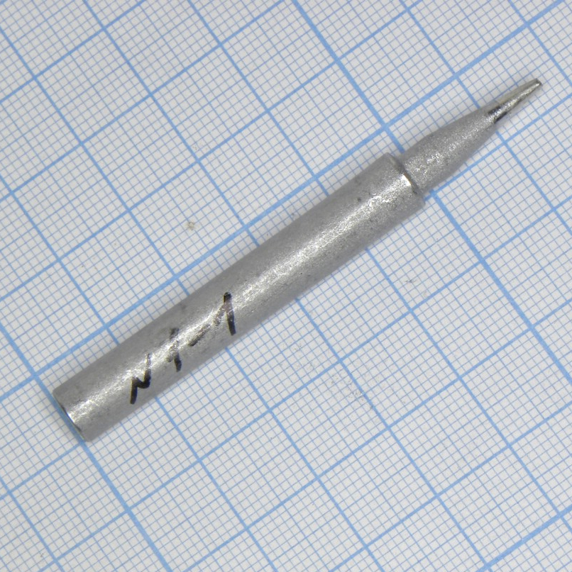 N1-1 - Жало паяльное многослойное долговечное для паяльников серии ZD-70DB/70D, ZD-721N-25W/40W, диаметр 7,5мм, заостренный конус 1,0мм