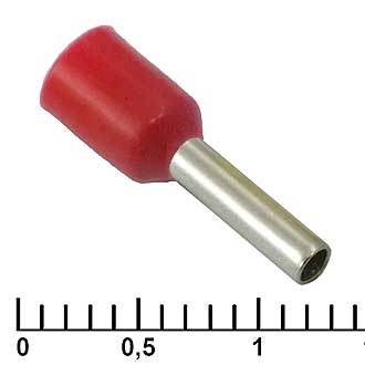 DN01508 RED (1.7X8MM) - Наконечник на кабель DN01508, красный, 1.7x8 мм