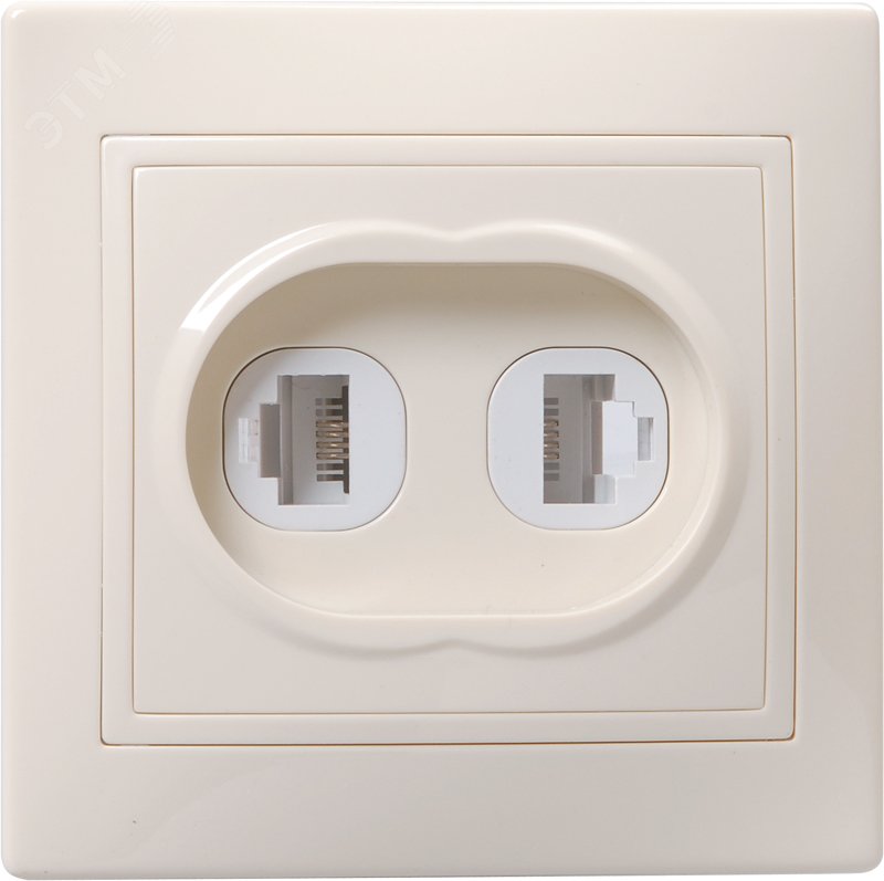 КВАРТА Розетка двойная компьютерная и телефонная бежевая EIK10-K33-DM