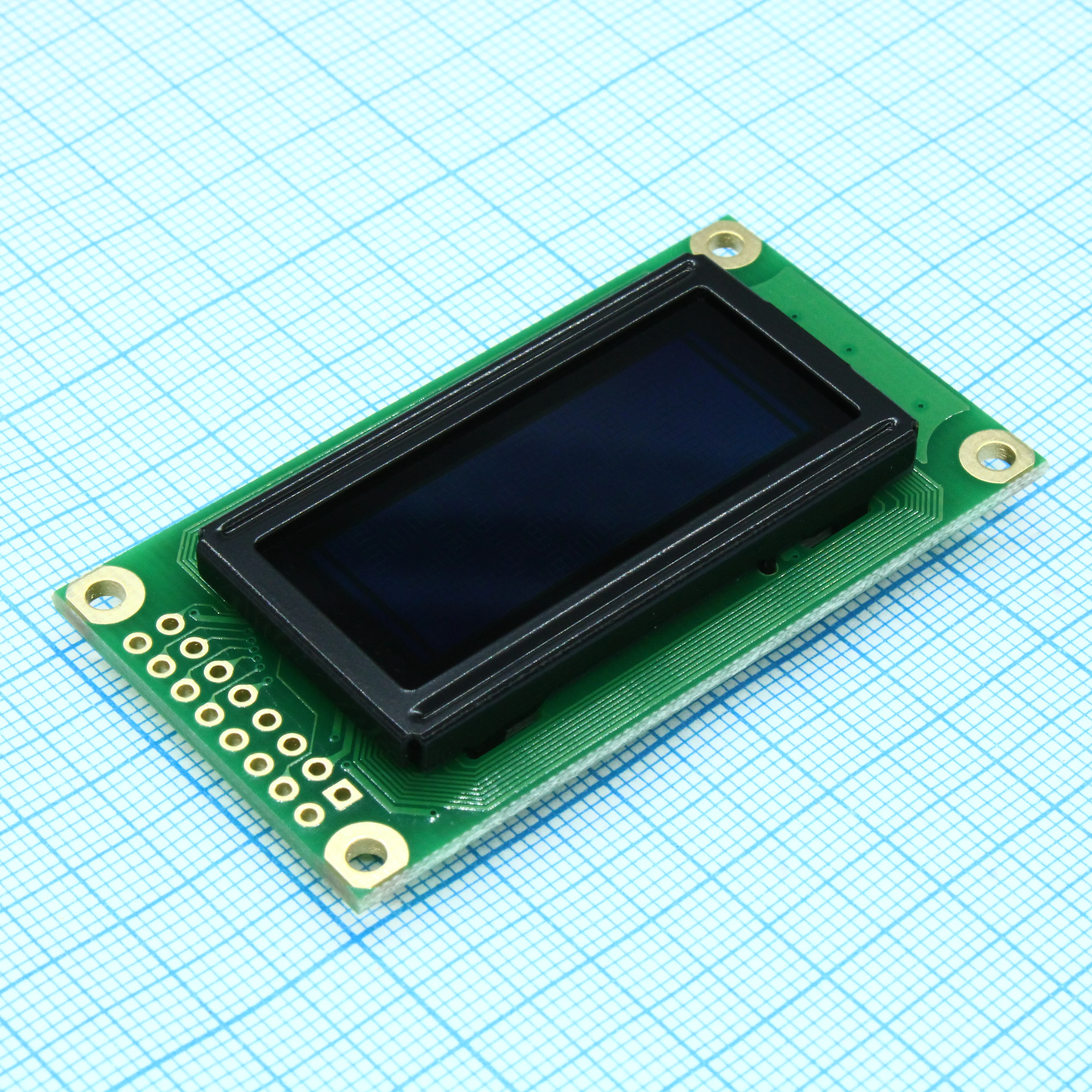 WEH000802ALPP5N00100 - OLED символьный 8х2 (0802А), желтый, 8-битный паралл. интерфейс 6800, VDD = 3.0 ... 5.3 В, -40...+80С