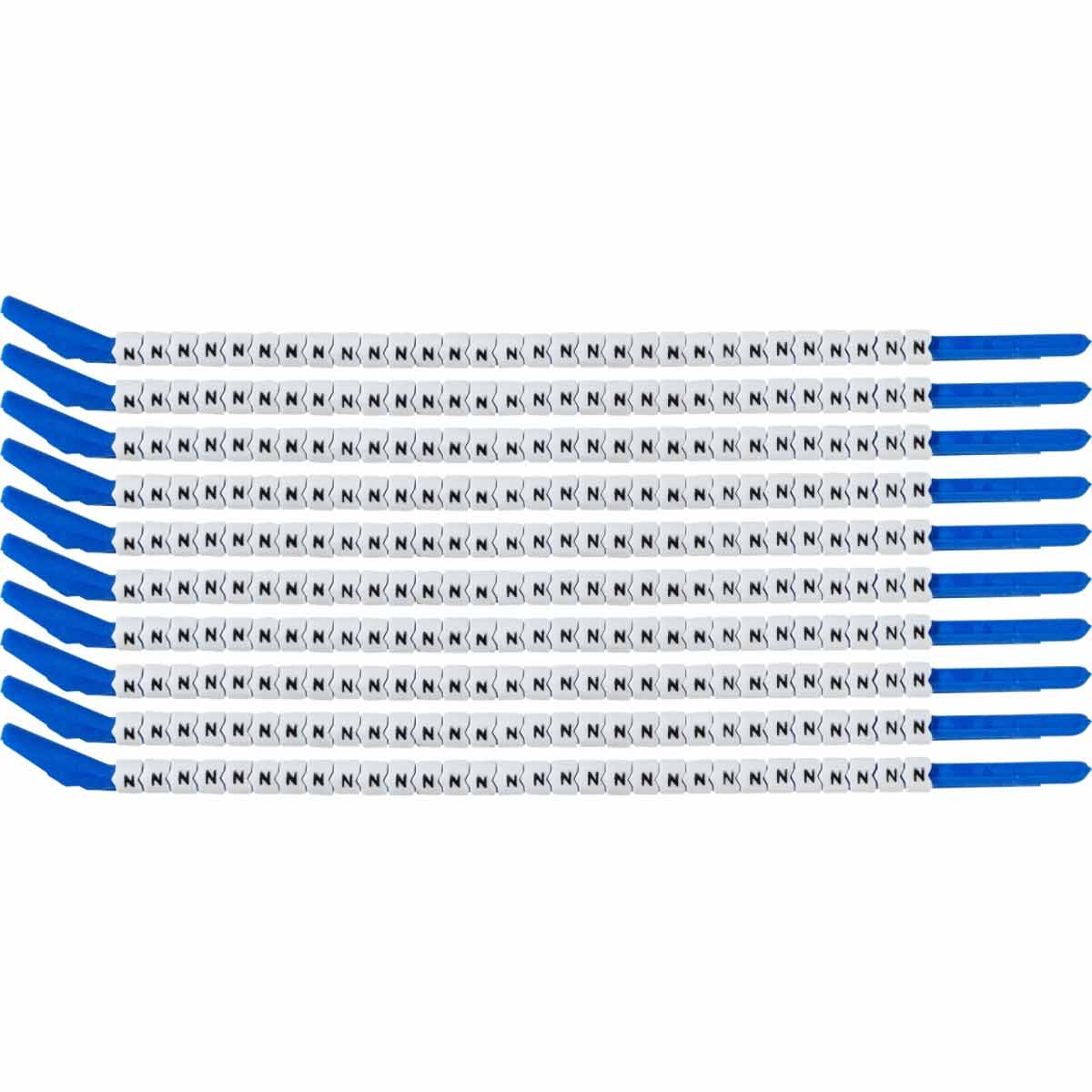 brd133223 - SCN-13-N клипсы белые, 300шт/упак, для провода 3,4-3,8мм диаметра, легенда N