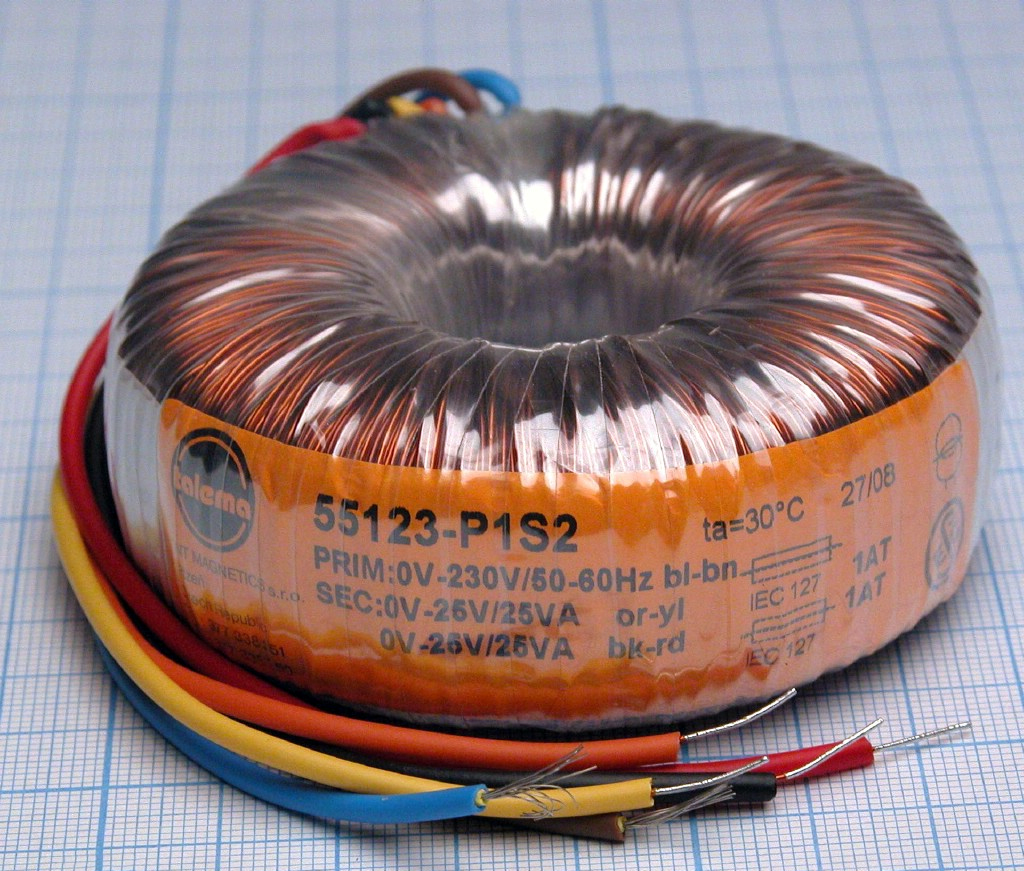 55123-P1S2 - Тороидальный трансформатор 50ВА 230В 2x25В 1A S; TRT50225