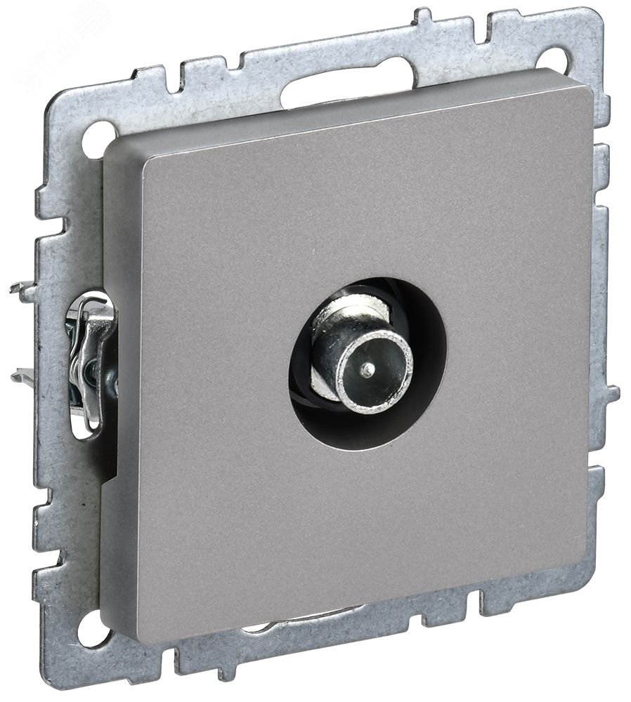BRITE Розетка TV проходная РТВ10-0-БрС сталь BR-A10-P-K46