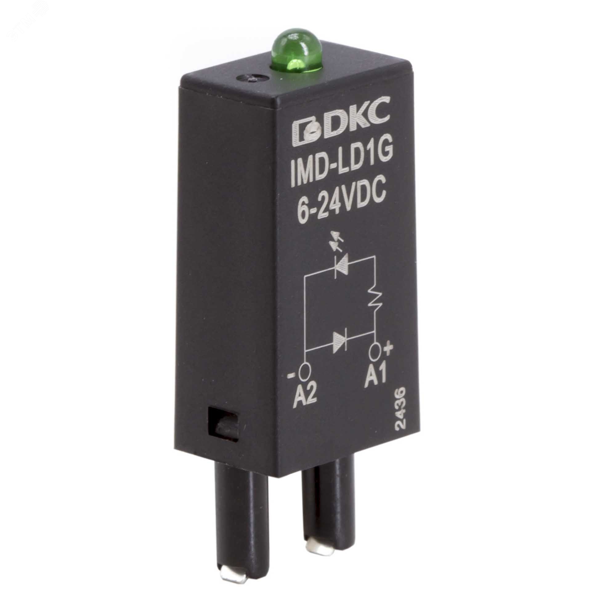 Модуль индикации и защиты, LED зел-ный+диод (A1+), 6-24V DC IMD-LD1G