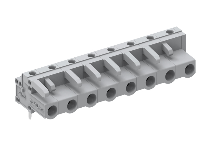 Розеточный разъем на плату 475368 - Розеточный разъем, горизонтальный, на плату, шаг: 7.5 мм, 18 полюсов, фиксация на плате пайкой, исполнение: стандартное, 500V, 16A, цвет: серый