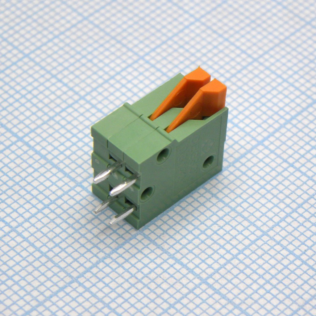 DG141V-2.54-02P-14-00A(H) - Нажимной безвинтовой клеммный блок 2 контакта. Зажим типа торцевой контакт. Серия DG141V-2.54