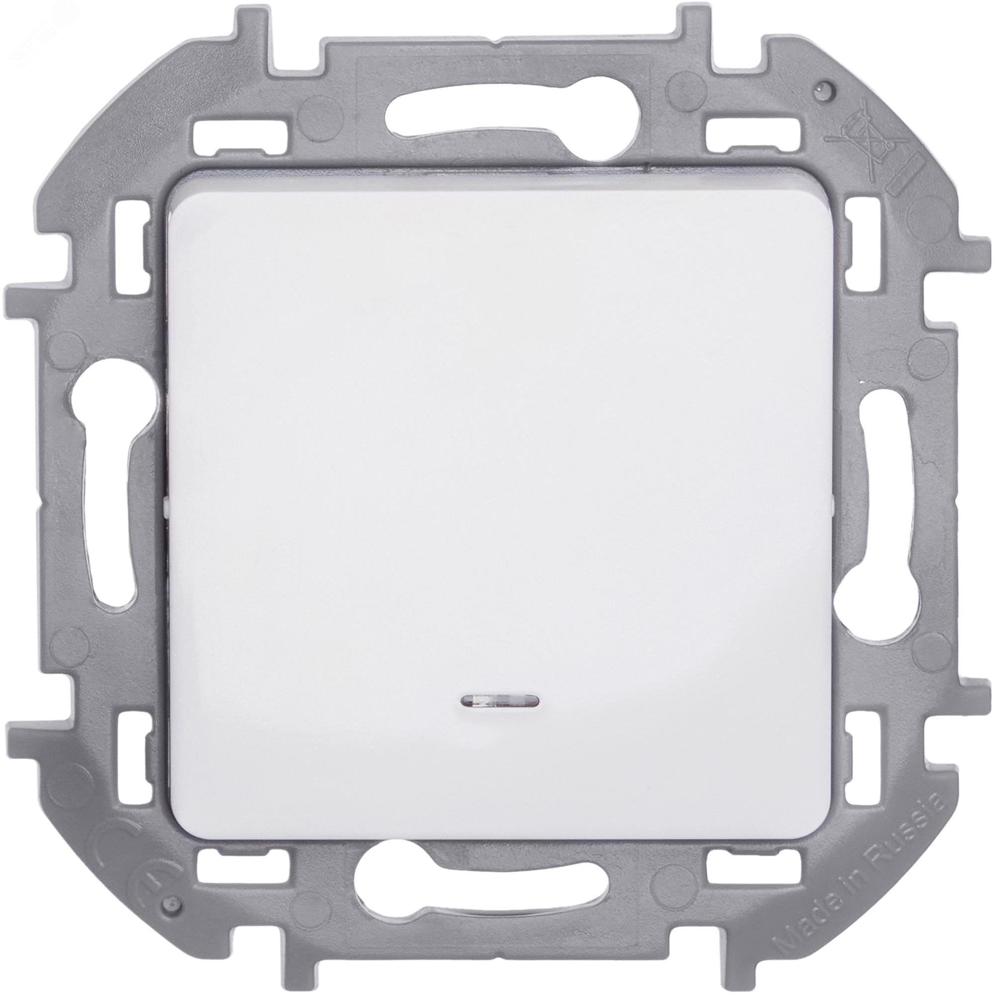 Выключатель 1-кл. Inspiria 10А IP20 250В 10AX с подсветкой/индикацией механизм бел. Leg 673610
