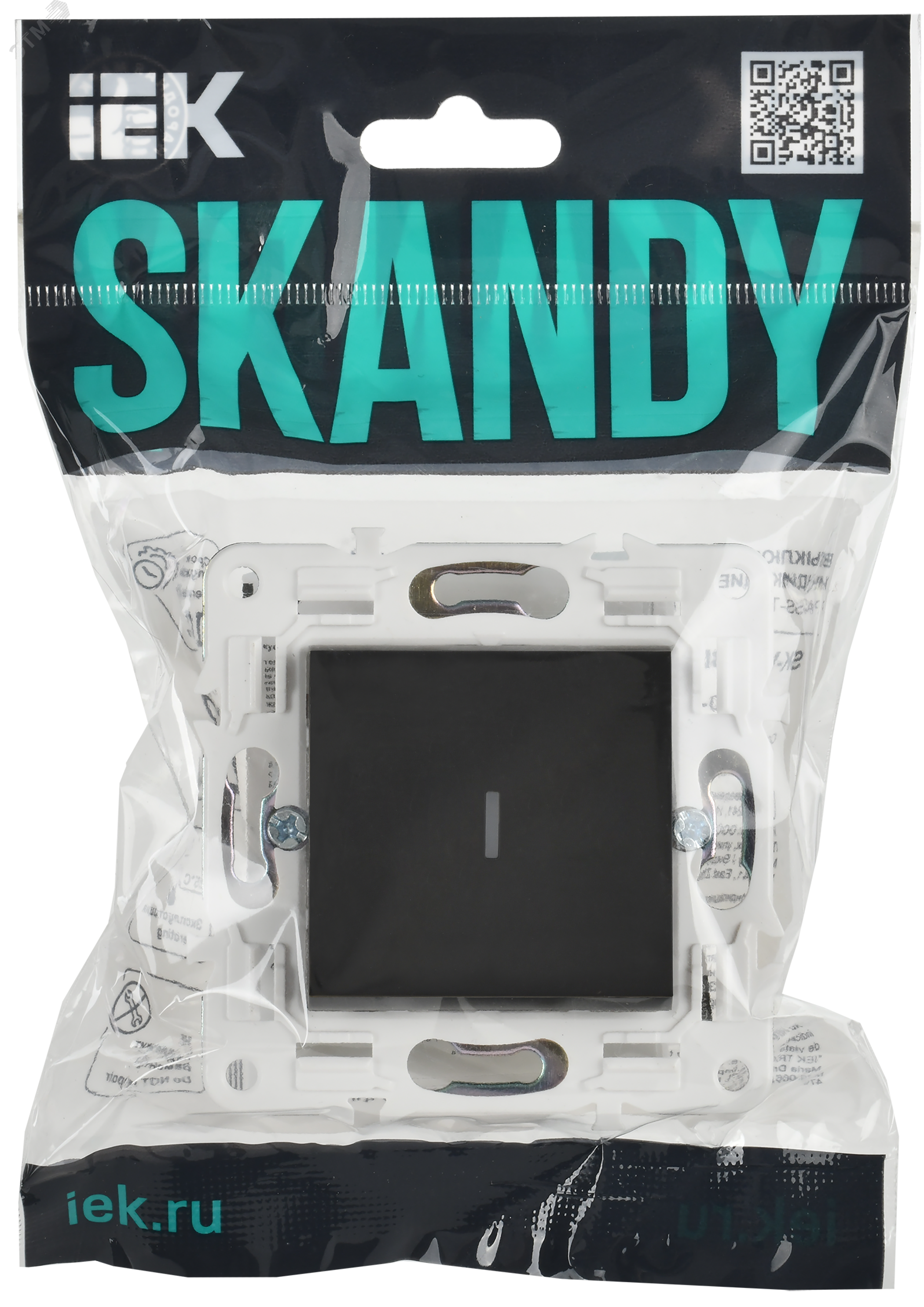 SKANDY Выключатель 1-клавишный проходной с индикацией 10А SK-V08T титан IEK SK-V12-1-10-K48