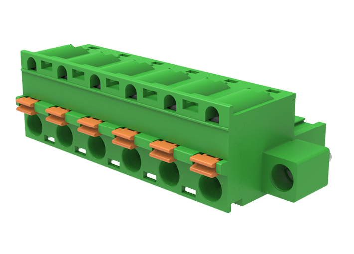 Розеточный разъем на кабель MC-RJ7.62H13P-K-0001 - Розеточный разъем, прямой, на кабель, шаг: 7.62 мм, 13 полюсов, фиксация провода Push-In исполнение: с монтажными фланцами, 630V, 12A, цвет: зеленый Розеточный разъем на кабель MC-RJ7.62H13P-K-0001 - Розеточный разъем, прямой, на кабель, шаг: 7.62 мм, 13 полюсов, фиксация провода Push-In исполнение: с монтажными фланцами, 630V, 12A, цвет: зеленый
