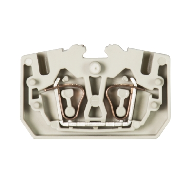 Клемма WKF 2,5/M/F - Проходная клемма, тип фиксации провода: пружинный, номинальное сечение: 2,5 мм кв., 24А, 800V, ширина: 5 мм, цвет: серый, тип монтажа: монтажный фланец