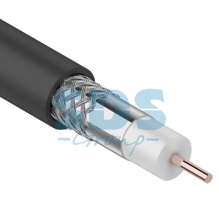 Кабель коаксиальный RG-6U, 75Ом, CCS/Al/Al, 48%, 100м, OUTDOOR, черный - в бухте 100м для прокладки вне помещений