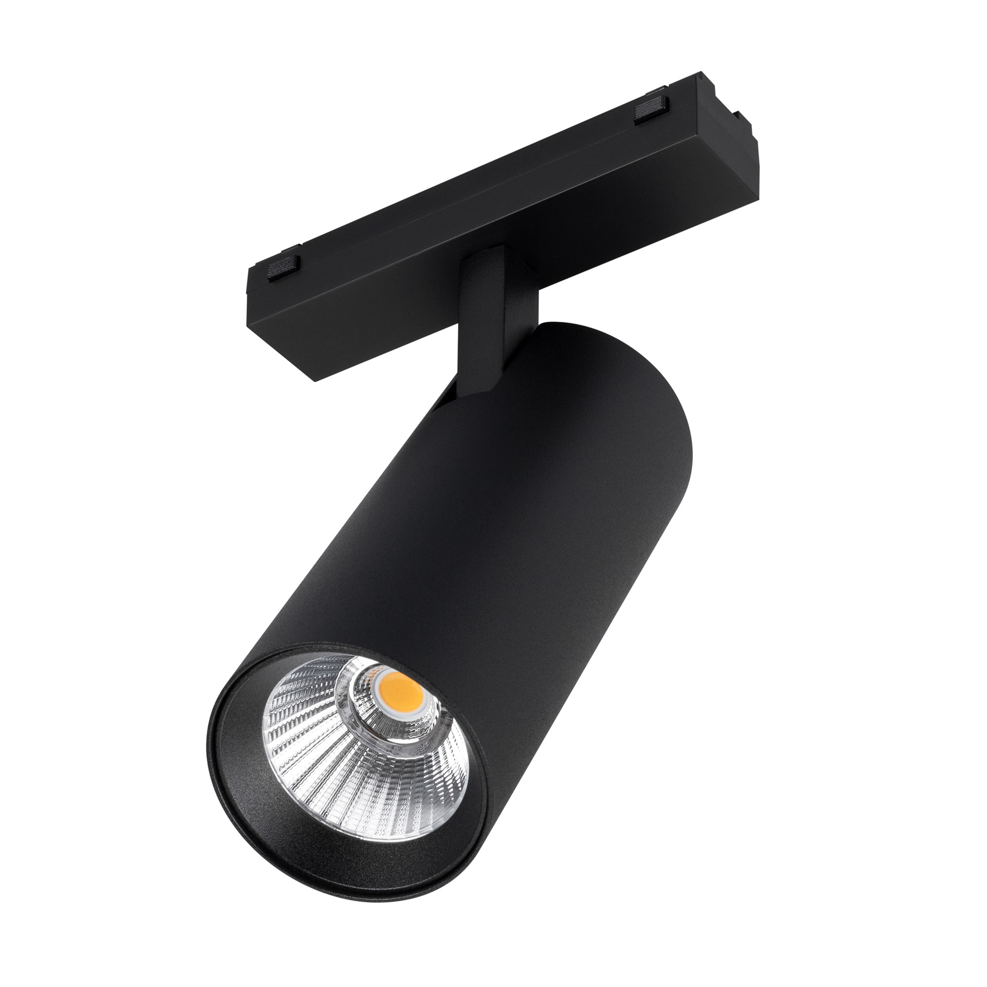 Светильник MAG-VIBE-SPOT-R55-18W Warm3000 (BK, 24 deg, 48V) 044478 - Светильник для магнитных треков MAG-VIBE. Мощность 18 Вт, св. поток 1400 лм, 78 лм/Вт, теплый 3000 K, CRI>90, угол 24°, напряжение питания 48 В. Черный фигурный корпус из алюминия, экран
