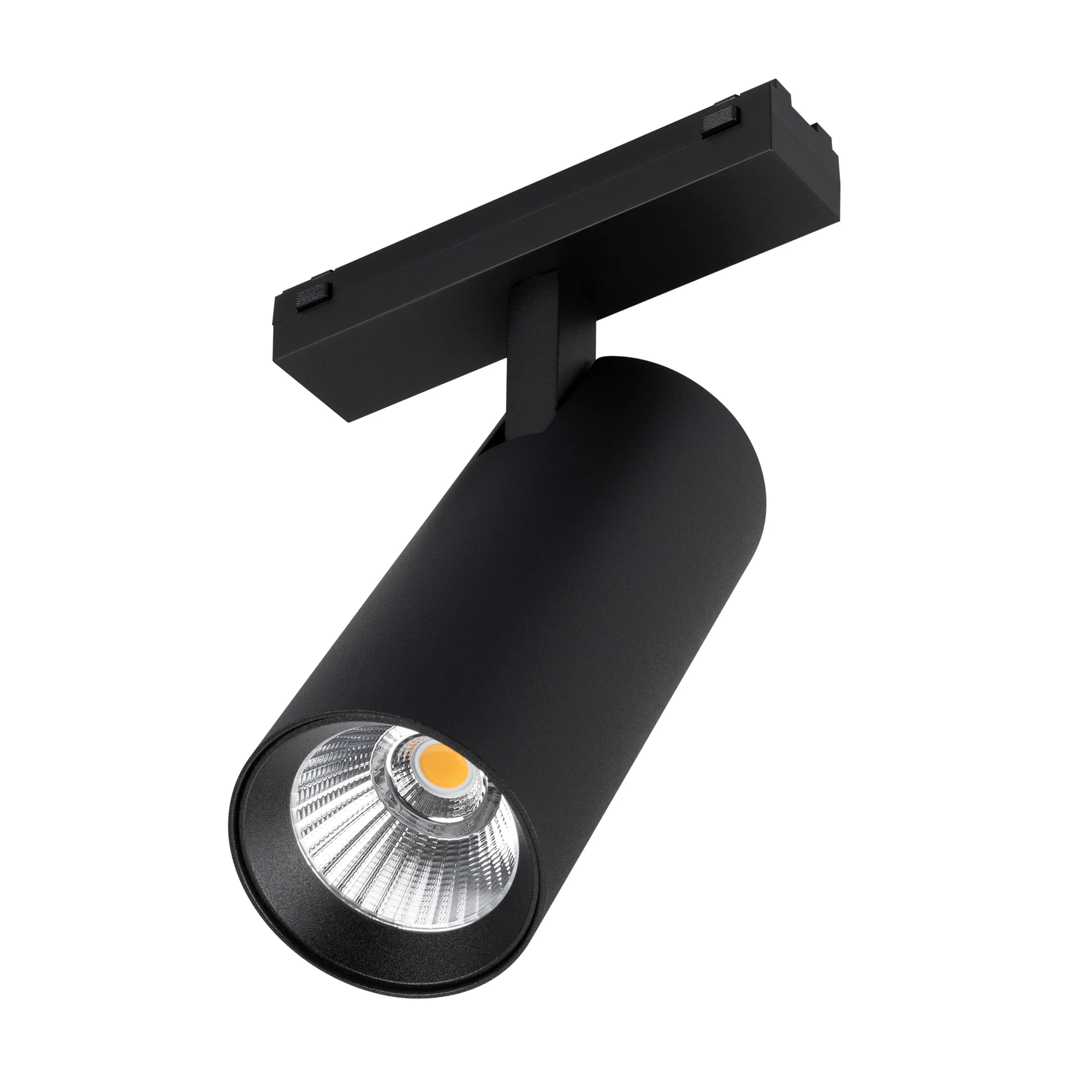 Светильник MAG-VIBE-SPOT-R55-18W Day4000 (BK, 24 deg, 48V) 044477 - Светильник для магнитных треков MAG-VIBE. Мощность 18 Вт, св. поток 1430 лм, 79 лм/Вт, дневной 4000 K, CRI>90, угол 24°, напряжение питания 48 В. Черный фигурный корпус из алюминия, экран