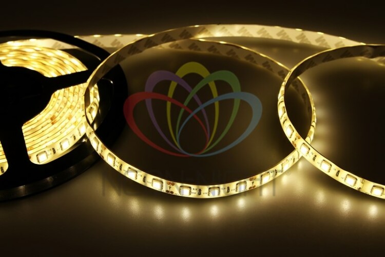 Лента светодиодная 12В, SMD5050, 14,4Вт/м, 60 LED/м, 3000К, 10мм, 5м, IP65 141-496