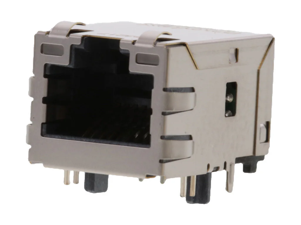 93769-8628 - Соединитель RJ-45 розетка  8 контактов шаг 1.27мм угловой монтаж в отверстие 14 терминалов 1 порт лоток
