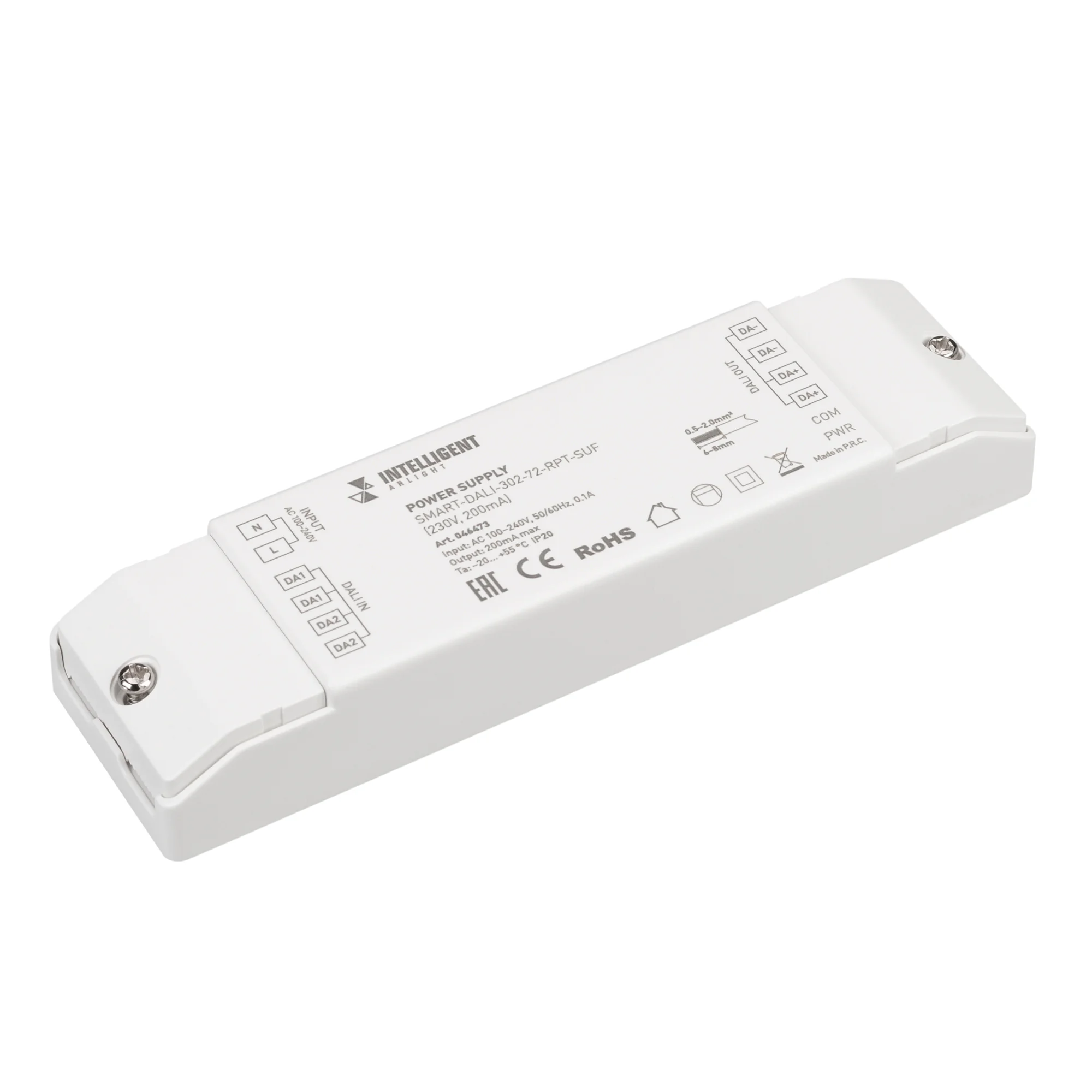 Блок питания шины INTELLIGENT SMART-DALI-302-72-RPT-SUF (230V, 200mA) (IARL, IP20 пластик, 5 лет)