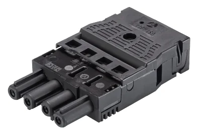 Разъем GESIS GST18i4F B2 ZR1 SW - Розеточный разъем на кабель диам. 9 - 11,5 мм, 4 полюса, пружинная фиксация, номинальное напряжение: 250/400V, номинальный ток: 20A, цвет: черный, серия gesis GST18i4